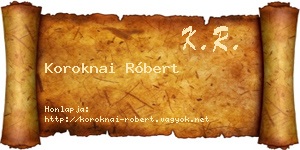 Koroknai Róbert névjegykártya