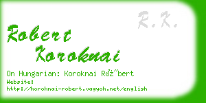 robert koroknai business card